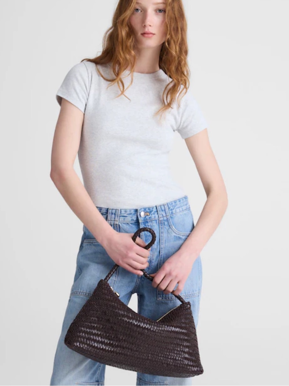 NWT Madewell The Signature Woven Zip Top Shoulder Bag in Coffee Bean - Picture 3 of 12